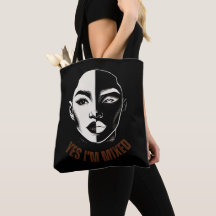 JA, ICH BIN MIXED Diversity Face All-over-Tasche