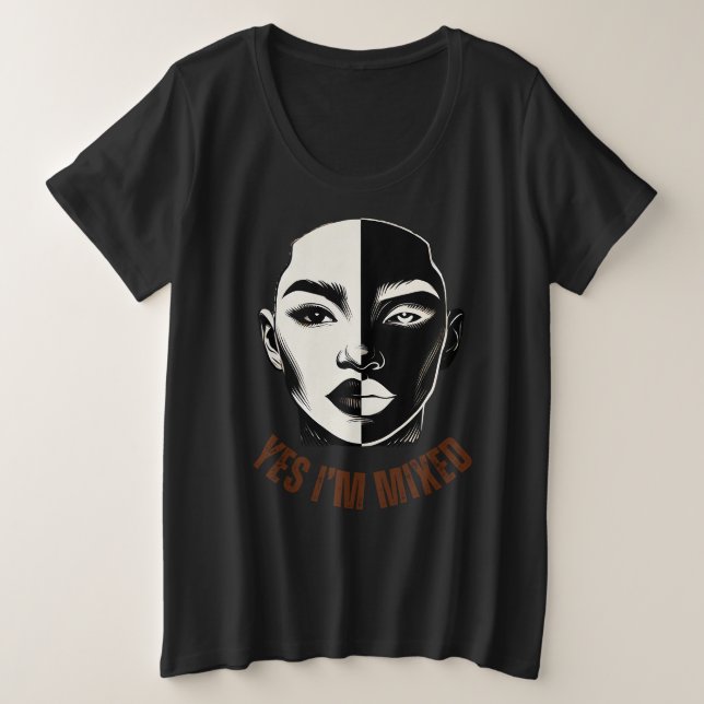 JA, ICH BIN MIXED - Plus Size Identity T - Shirt (Design vorne)