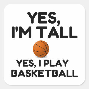 JA, ICH BIN TALL QUADRATISCHER AUFKLEBER