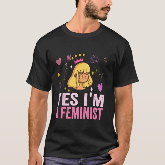 Ja, ich bin weibliche Frauenrechtlerin Feminist Gi T-Shirt (Vorderseite)
