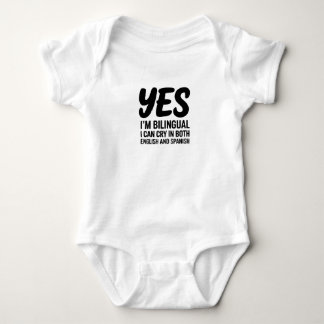 JA ICH BIN ZWEISPRACHIG Baby-Body Spanisch/Englisc Baby Strampler