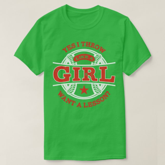 Ja, ich drehe wie ein Girl Softball für Männer Fra T-Shirt (Design vorne)