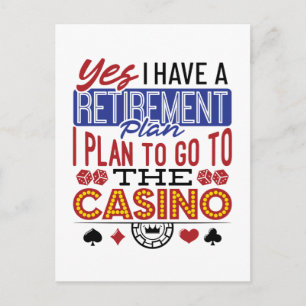 Ja, ich habe einen Rentenplan Casino Spieler Postkarte