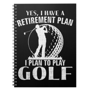 Ja, ich habe einen Rentenplan Golf Lustig Golfer Notizblock