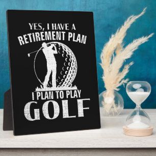 Ja, ich habe einen Rentenplan Golf Lustiger Golfer Fotoplatte