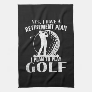 Ja, ich habe einen Rentenplan Golf Lustiger Golfer Geschirrtuch