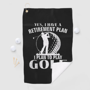 Ja, ich habe einen Rentenplan Golf Lustiger Golfer Golfhandtuch