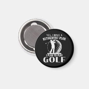 Ja, ich habe einen Rentenplan Golf Lustiger Golfer Magnet