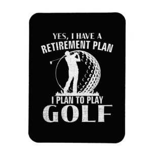 Ja, ich habe einen Rentenplan Golf Lustiger Golfer Magnet
