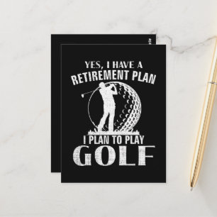 Ja, ich habe einen Rentenplan Golf Lustiger Golfer Postkarte