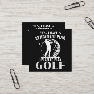 Ja, ich habe einen Rentenplan Golf Lustiger Golfer Quadratische Visitenkarte