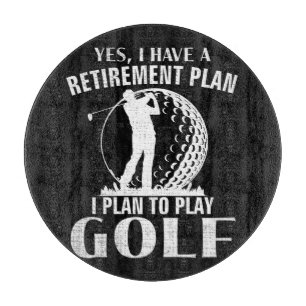 Ja, ich habe einen Rentenplan Golf Lustiger Golfer Schneidebrett