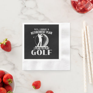 Ja, ich habe einen Rentenplan Golf Lustiger Golfer Serviette
