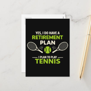 Ja, ich habe einen Rentenplan Tennis Feiertagspostkarte