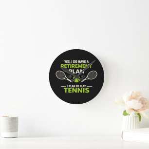 Ja, ich habe einen Rentenplan Tennis Runde Wanduhr