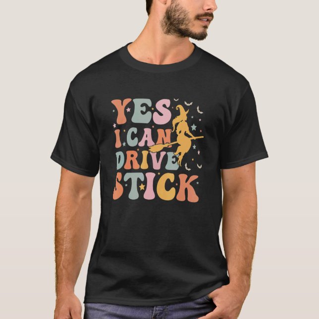 Ja, ich kann ein schlankes Retro-Design fahren T-Shirt (Vorderseite)