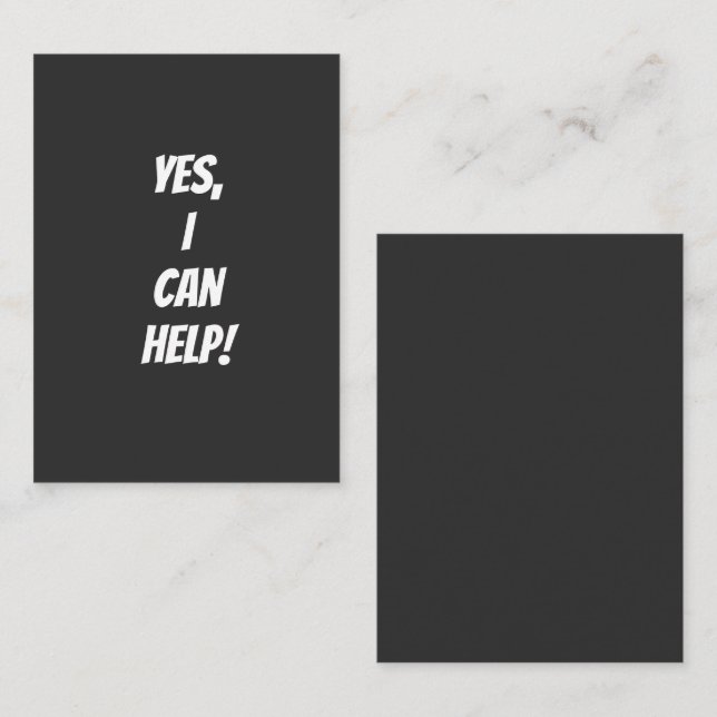 Ja, ich kann helfen! mitteilungskarte (Vorne/Hinten)