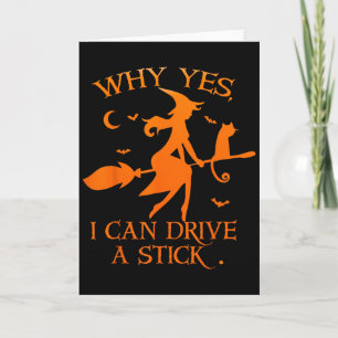 Ja, ich kann lustige Halloween-Spooky-Wit-Stick fa Karte