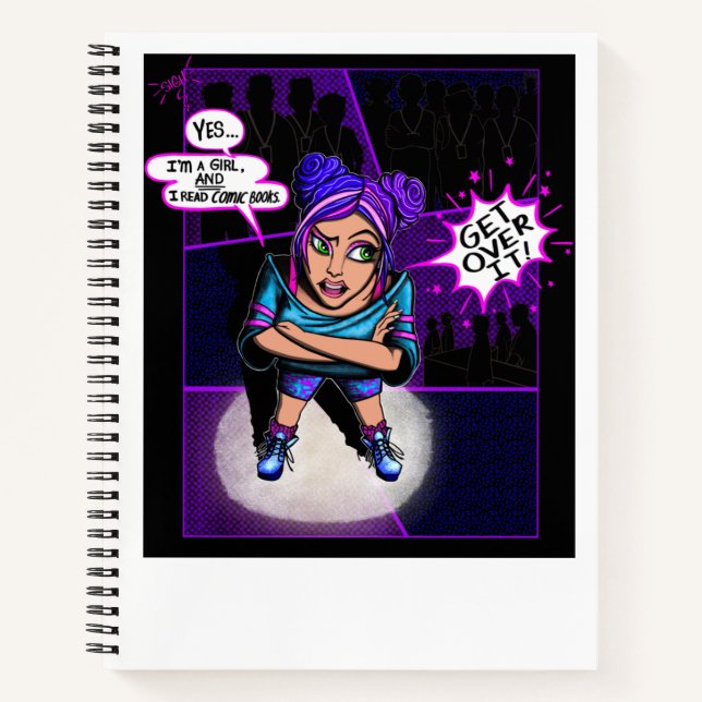 "Ja, ich lese Comic-Bücher", lustiges Skizzenbuch Notizbuch (Vorderseite)