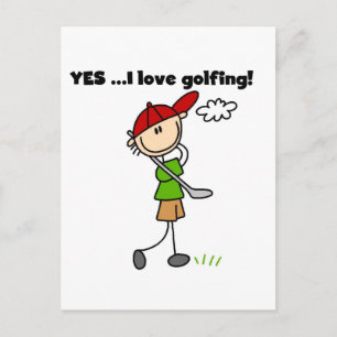 JA, ich liebe Golf-T-Shirts und Geschenke Postkarte