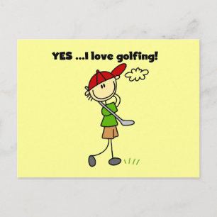 JA, ich liebe Golf-T-Shirts und Geschenke Postkarte