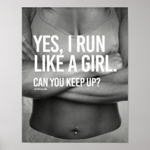 Ja, ich renne wie ein Mädchen - Girl Fitness -.png Poster