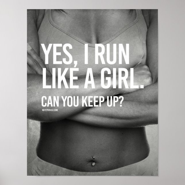 Ja, ich renne wie ein Mädchen - Girl Fitness -.png Poster (Vorne)