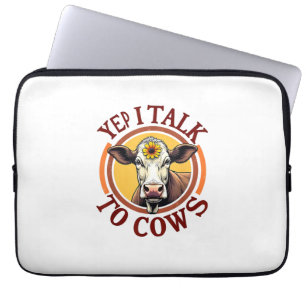 Ja, ich spreche mit Kühen Funny Vintage Milchkühe  Laptopschutzhülle