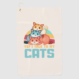 Ja, ich spreche mit meinem Cats-Adorable Trio Cat Golfhandtuch