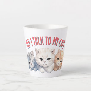 Ja, ich spreche mit meinen Katzen - Adorable Trio Milchtasse