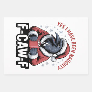 Ja, ich war unartig F-Caw-F Lustige Weihnachten Geschenkpapier Set