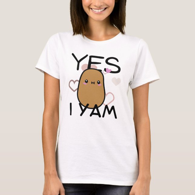 Ja, ich Yam kawaii Kartoffel niedliche Kinder T-Shirt (Vorderseite)
