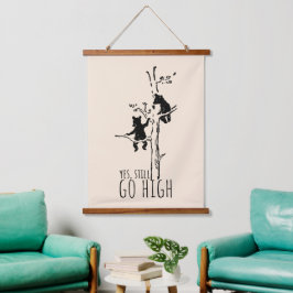 Ja, immer noch hoch kletternde Bären Inspirierend Wandteppich Mit Holzrahmen
