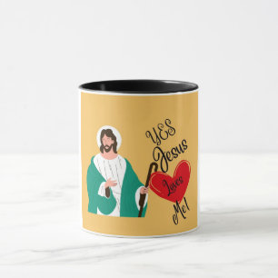 "Ja, Jesus liebt mich" Gelb Tasse