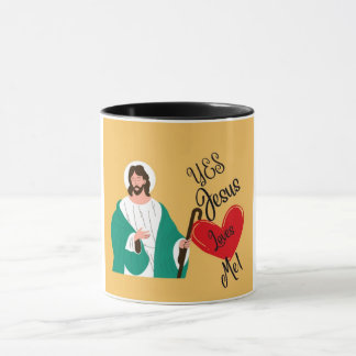 "Ja, Jesus liebt mich" Gelb Tasse