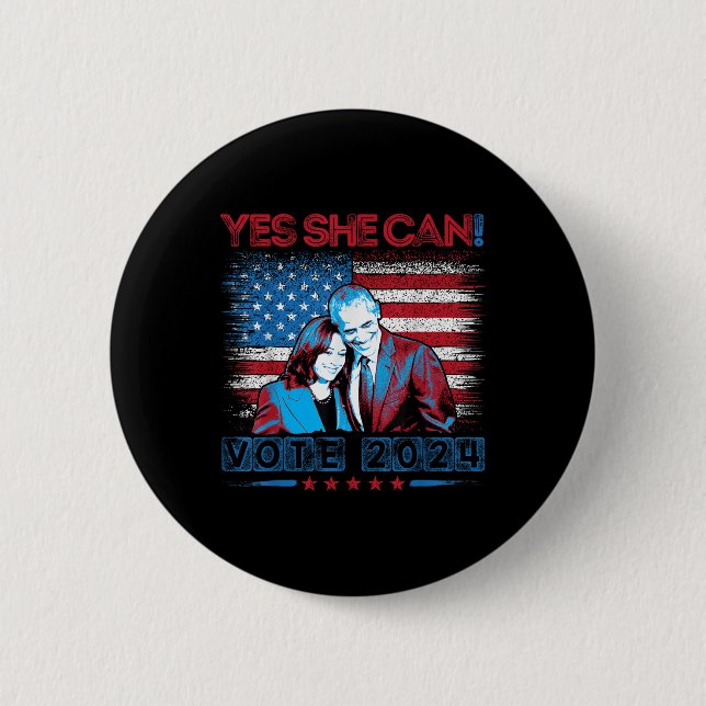 Ja, kann, Barack Obama - Kamala Harris, US Elec Button (Vorderseite)