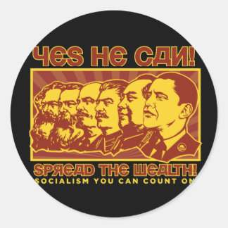 Ja, kann er! Comrade Obama Spoof Runder Aufkleber