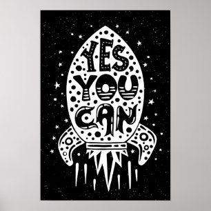 Ja können Sie Rocketship Poster