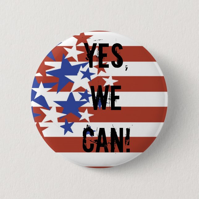 JA KÖNNEN WIR! BARACK OBAMA PRÄSIDENT BUTTON (Vorderseite)