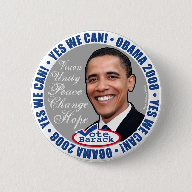Ja können wir! Obama-Knopf Button (Vorderseite)