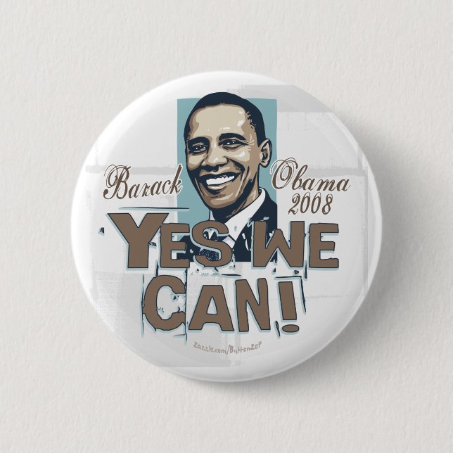 Ja können wir! Obama-Knopf Button (Vorderseite)