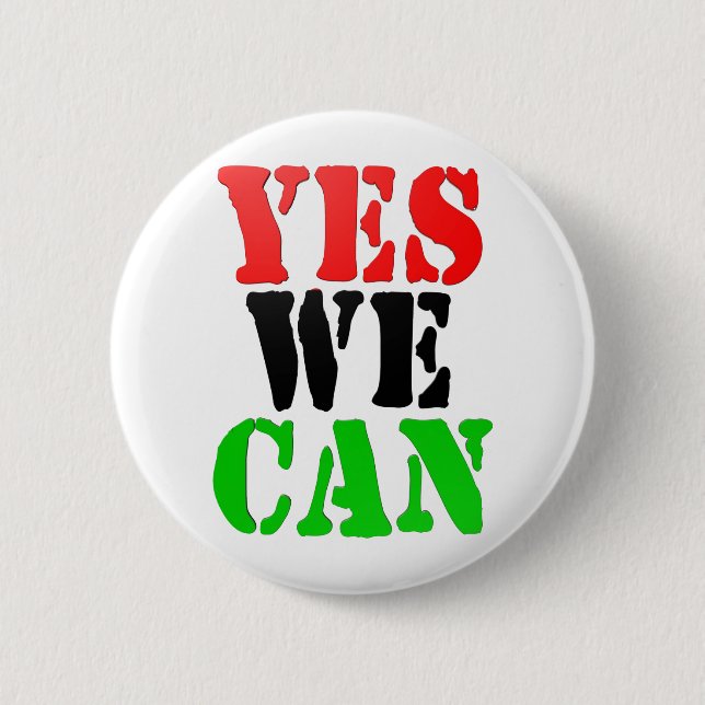 Ja können wir (Pan-Afrikanische Flagge) Button (Vorderseite)