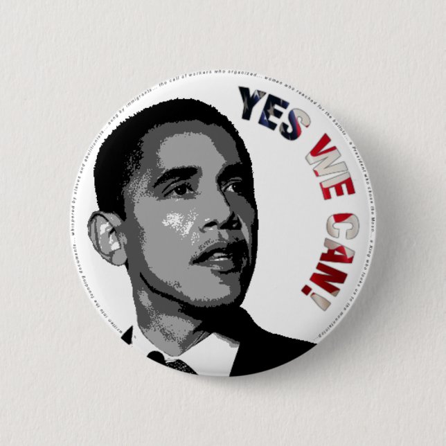Ja können wir! - Politischer Knopf Obama Button (Vorderseite)