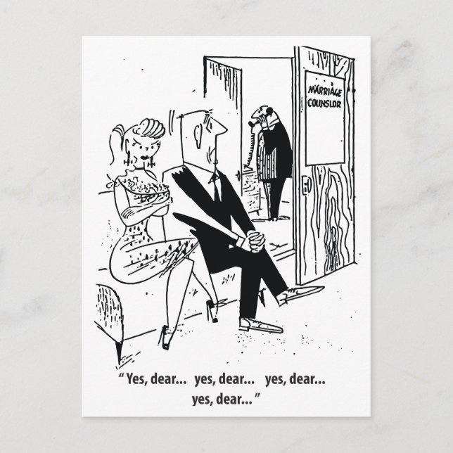 Ja, Liebe, Eheberater Spaß, Vintag Postkarte (Vorderseite)
