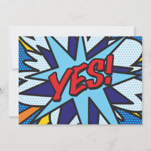 JA Lustige Retro-Comic-Book-Pop-Art Einladung