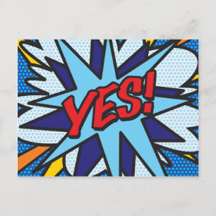 JA Lustige Retro-Comic-Book-Pop-Art Postkarte