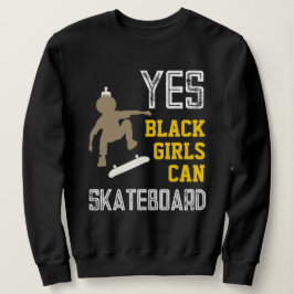 JA MÄDCHEN KÖNNEN SKATEBOARD Cooles Afro Skater Gi Sweatshirt