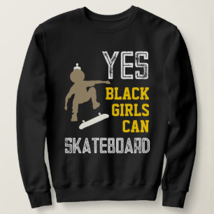 JA MÄDCHEN KÖNNEN SKATEBOARD Cooles Afro Skater Gi Sweatshirt