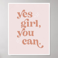 Ja Mädchen Sie können Vintagen Schriftart rückgäng