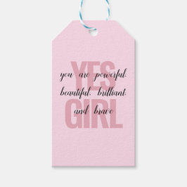Ja Mädchen Sie sind schöne Motivierend Girl Print Geschenkanhänger